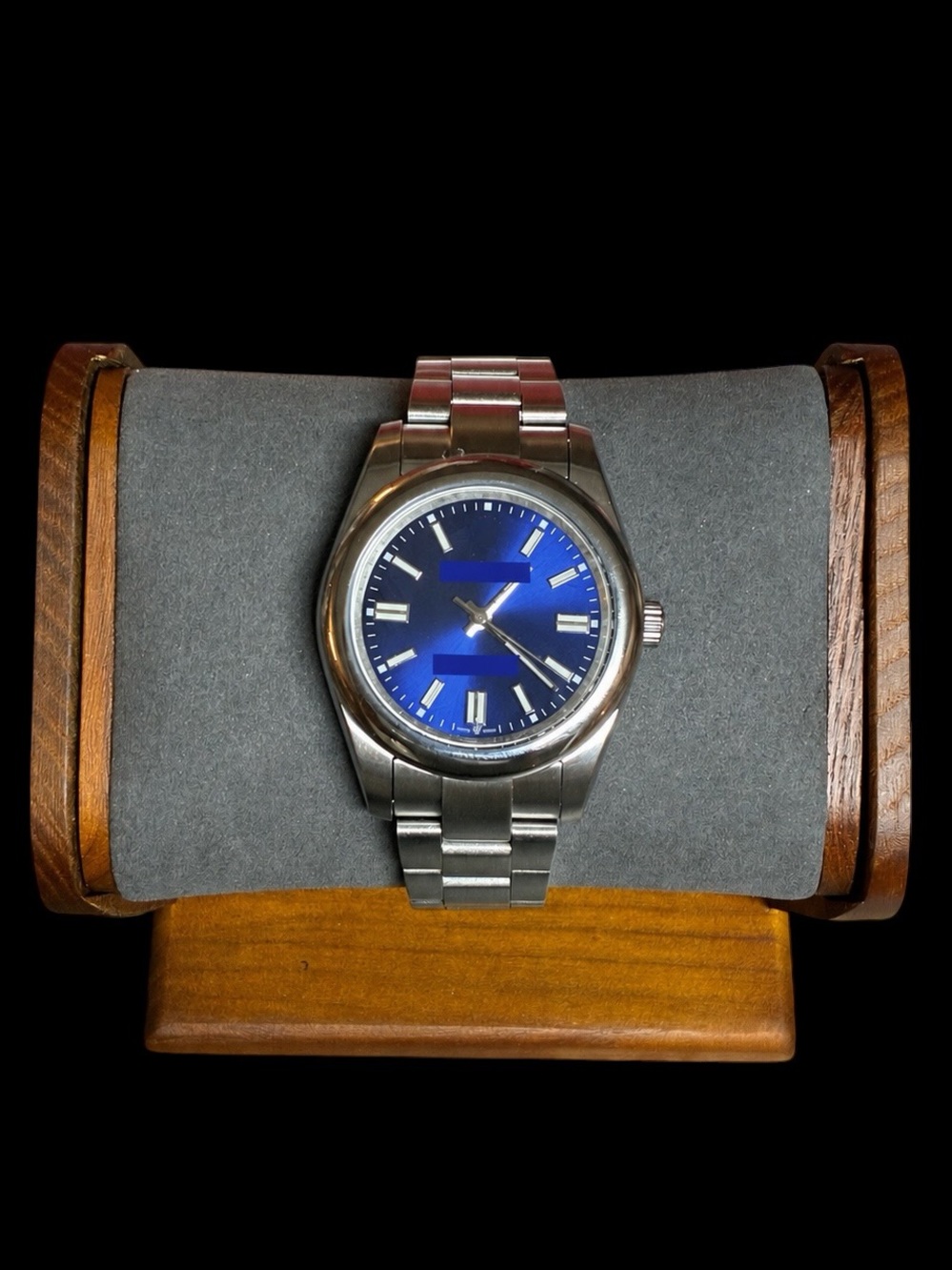 Men’s R. Watch Silver - Tone Band Blue Sapphire Dial